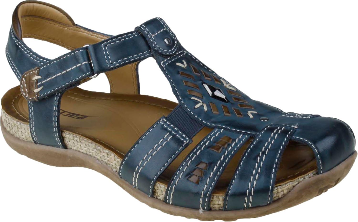 Amazon.com | Earth Women's Ramie Fisherman Sandal, Dark Blue, 12 M US | Flats