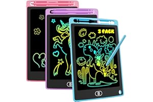 Electight 3 Packs LCD Writing Tablet for Kids 8.5 Inch, Eye-Friendly Drawing Board Set with Lock Screen, 3 Stylus Pens & Eras