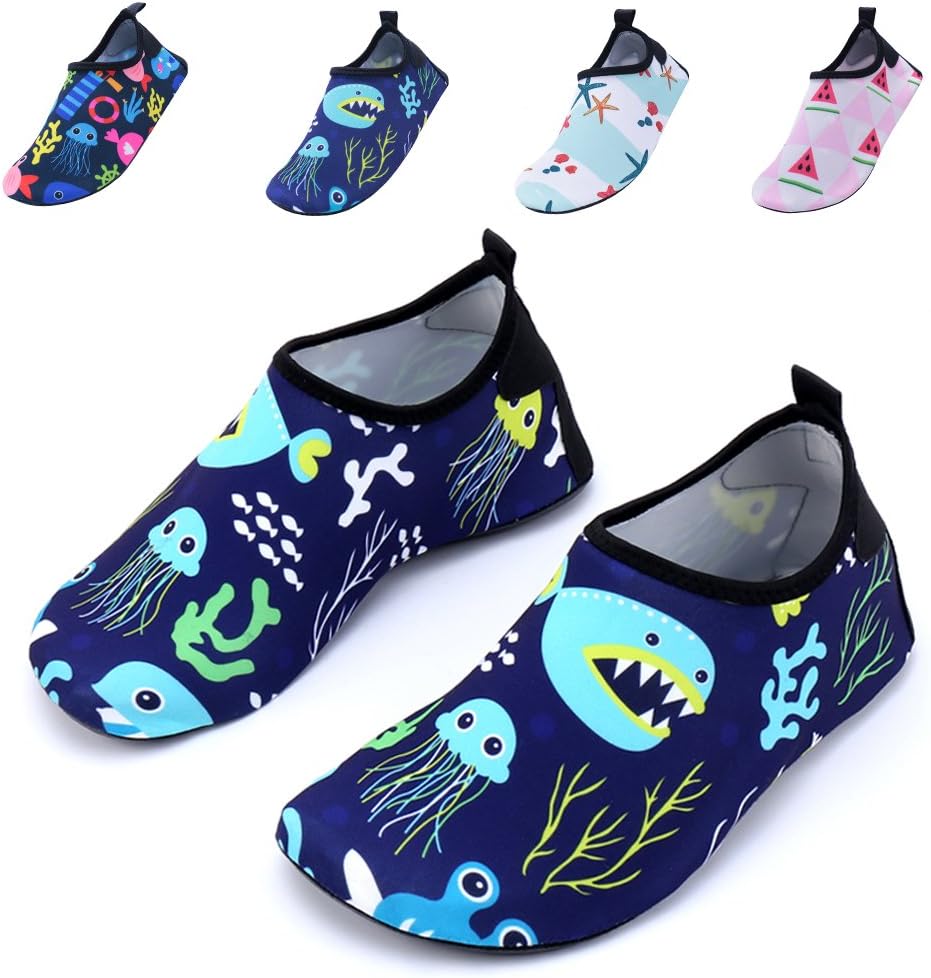 Vivay Toddler Kids Water Shoes Quick Drying Swim Beach Shoes Aqua Socks for Boys & Girls
