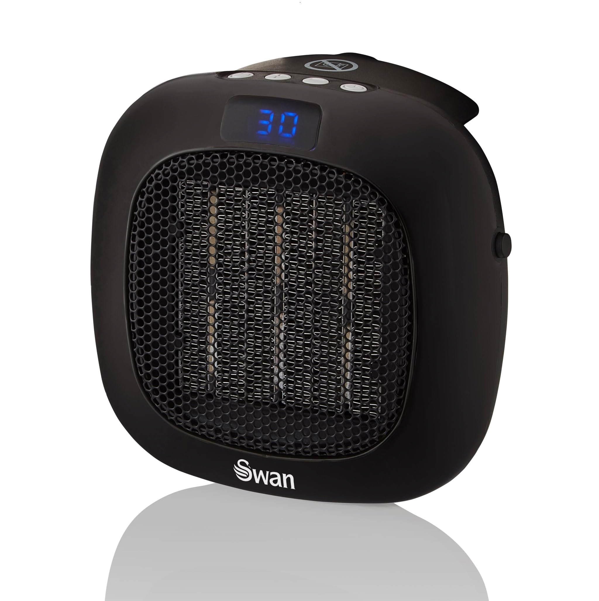 Swan Plug-In Fan Heater with 12 Hour Timer, LED Display and Overheat Protection, 700W, Black, SH27010N