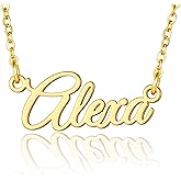 Ritach Custom Name Necklace - Personalized Stainless Steel Name Necklace Dainty Gold Name Plate Necklaces for Women Girls Personalized Gifts Birthday Gifts