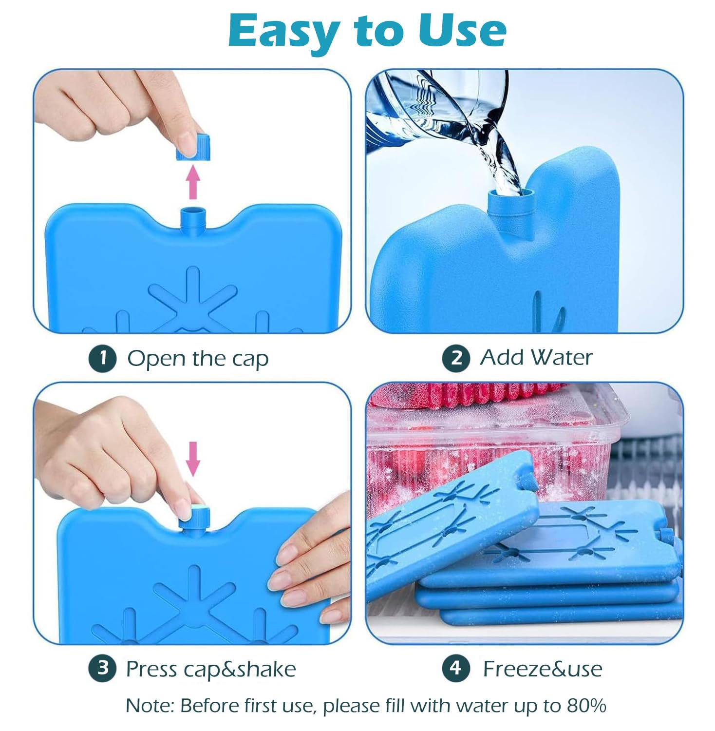 sunVigorous Kühlakkus für kühltasche - kühlakkus - 2 Stück à 200 ml-Wiederverwendbarer ultradünner kühlelement- Geeignet für Outdoor-Aktivitäten zum Mitnehmen, um Lebensmittel frisch zu halten 4