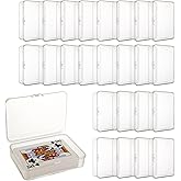 Acrux7 48 Pack Clear Plastic Playing Card Boxes, Empty Playing Card Case, Snaps Closed Gaming Cards Holder Deck Boxes for Gam
