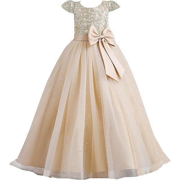 Amazon.com: Girls Dresses for Kids Party Graduation Age of 4 Size 5-7 Floor  Length Blush Pink Sleeveless Lace Tulle Formal Toddler Girl Dresses 5T  Wedding Halloween Tutu Ball Gown Christmas Beauty (