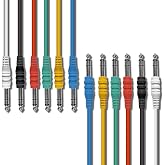 AxcessAbles 1/4" TRS to 1/4" TRS Balanced Stereo Patch Cables (6 Pack - 1ft)