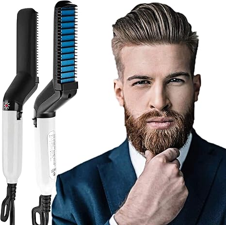 Amazon Co Jp 男性用のひげ矯正用コームブラシ 電子ひげとストレートヘア用コームクイックヘアアイロンイオンカーリーコームヘアスタイル男性 と女性用のひげケアモデリングコーム ホーム キッチン