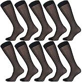 Uaussi 10 Pairs Men Silk Socks OTC Ultra Thin Dress Socks Sheer Business Socks Soft Nylon Over the Calf