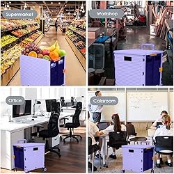 Rolling Crate Utility Cart Collapsible Tote Basket