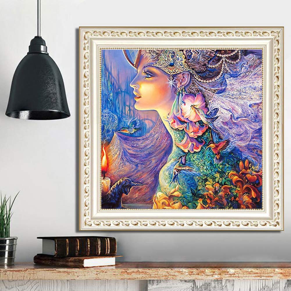 MYSNKU 5D DIY Diamond Painting Kits Full Drill Diamond Embroidery for Adults and Children,Home Art Craft Wall Decor (Beauty, 30x30 cm)