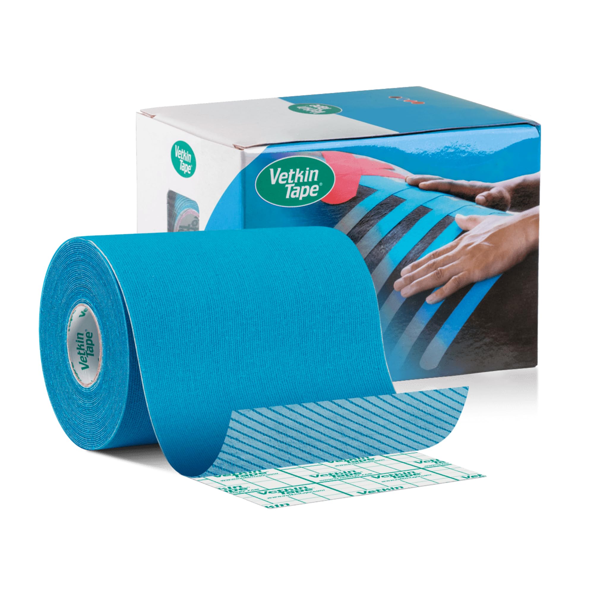 VetkinTape® Veterinary Kinesiology Tape Blue | kinesiology Tape For Horses & Dogs | Equine & Canine Kinesiotape | Latex Free and TÜV Quality Mark Certified Ktape | 10cm-5m | Pack of 1 Roll