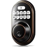 Veise RZ-A Electronic Keypad Deadbolt Door Lock, Oil Rubbed Bronze | Keyless Entry for Front Door, 20 Codes, Auto Lock, One-time Codes, 365 Days Battery Life, BHMA Certified, IP54 Waterproof