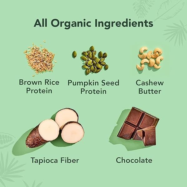ALOHA ORGANIC PLANT-BASED PROTEIN BARS | CHOCOLATE FUDGE BROWNIE | VEGAN, GLUTEN-FREE, PALEO, LOW-CARB, NON-GMO, SOY-FREE, 12 COUNT
