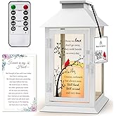 HN HAIINAA Memorial Lantern Bereavement Gifts in Memory of Loved One - Remembrance Sympathy Gifts for Loss of Mother or Father with LED Candle and Remote