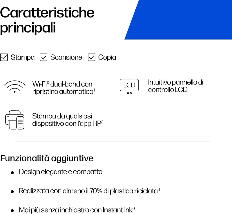 DeskJet 2920 89F97B, Stampante Multifunzione a Getto d'Inchiostro A4 a Colori, Fronte e Retro Manuale, 7,5 ppm, Wi-Fi, app, 3 Mesi di Inchiostro Instant Ink Inclusi, Nera