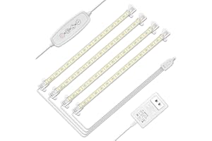 ZYZYKEJI LED Plant Grow Light Strips,Grow Lights for Indoor Plants Full Spectrum with Auto On/Off 3/6/12H Timer,5 Dimmable Levels 192 LEDs,Sunlike Grow Lamp for Hydroponics Succulent,Waterproof 4 Pack