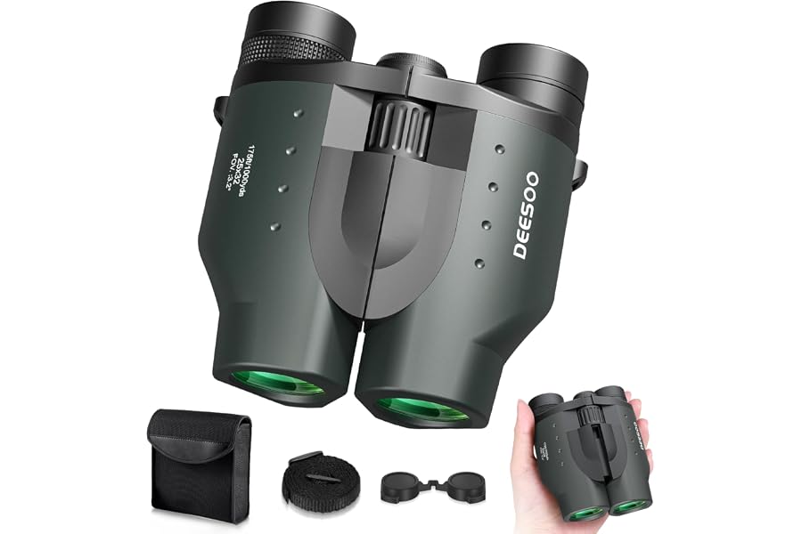 25x32 Compact Binoculars for Bird Watching - High Powered Lightweight Binocular for Adults Kids - 4.9ft Close Focus with Carrying Case for Backyard, Cruise Ship & Concerts