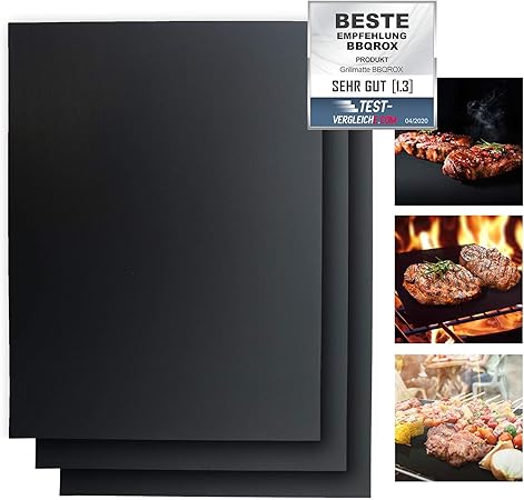 Blackrox Grillmatten Bbqrox Vergleichssieger Antihaft Grill Backmatte Wiederverwendbar Mehrweg Holzkohlegrill Gasgrills Elektrogrill Weber Style Fur Fleisch Fisch 3er Set 40x33 Cm Schwarz Amazon De Garten