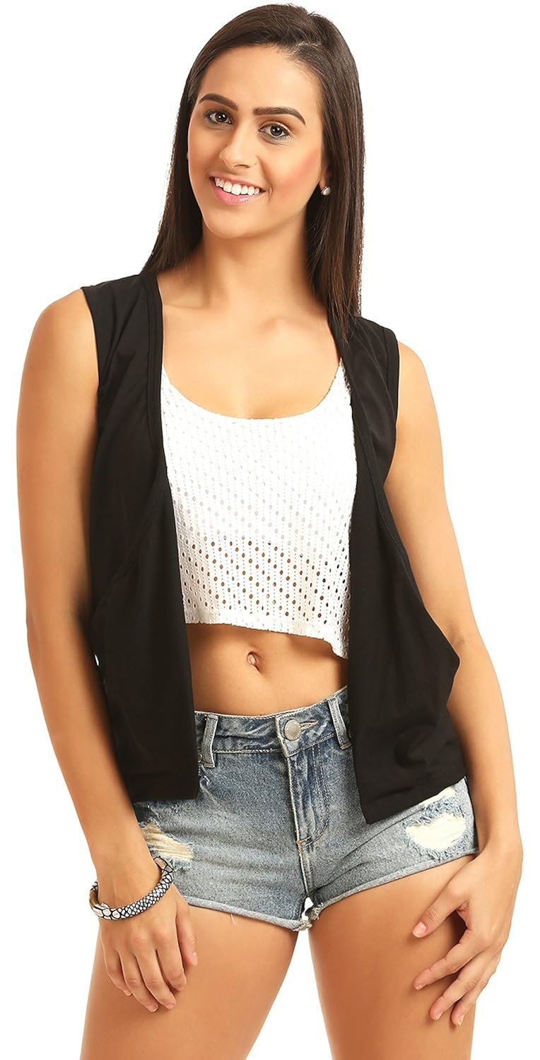 skidlers women's shrug (design 7 image 04 black_black_free size)