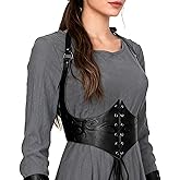 Joukavor Medieval Leather Corset Belt Renaissance Waist Cincher for Women Halloween