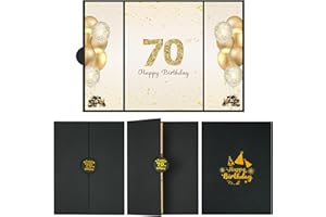 LDFDRT 70th Birthday Party Decorations Signature Guest Book Big Birthday Card Party Guest Book Signature Book Guestbook 70 Years Old Birthday Gifts Signing Card Board