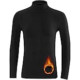 Blueleaf Youth Boys' Thermal Compression Shirt Mock Neck Long Sleeve Fleece Lined Base Layer Football Baseball Undershirt