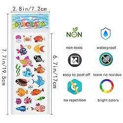 24 Sheets(400+) Fish 3D Puffy Stickers for Toddlers