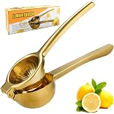SHIKORI Lemon Squeezer, Large Heavy Duty Handhelp Juicer for Lemon | Stainless Steel Hand Press Citrus Juicer, Lime Squeezer Bar Tool, Manual Citrus Press (Gold)