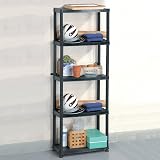 Vivo Technologies 2x 5 Tier Heavy Duty Plastic Shelving Unit Storage Racking view 2