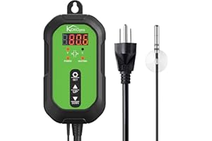 KOKOPRO Digital Heat Mat Thermostat Controller for Seed Germination, Reptiles and Brewing Breeding Incubation Greenhouse, 40–108 ºF 1000W for Seedlings, Germination, Incubation and Fermentation