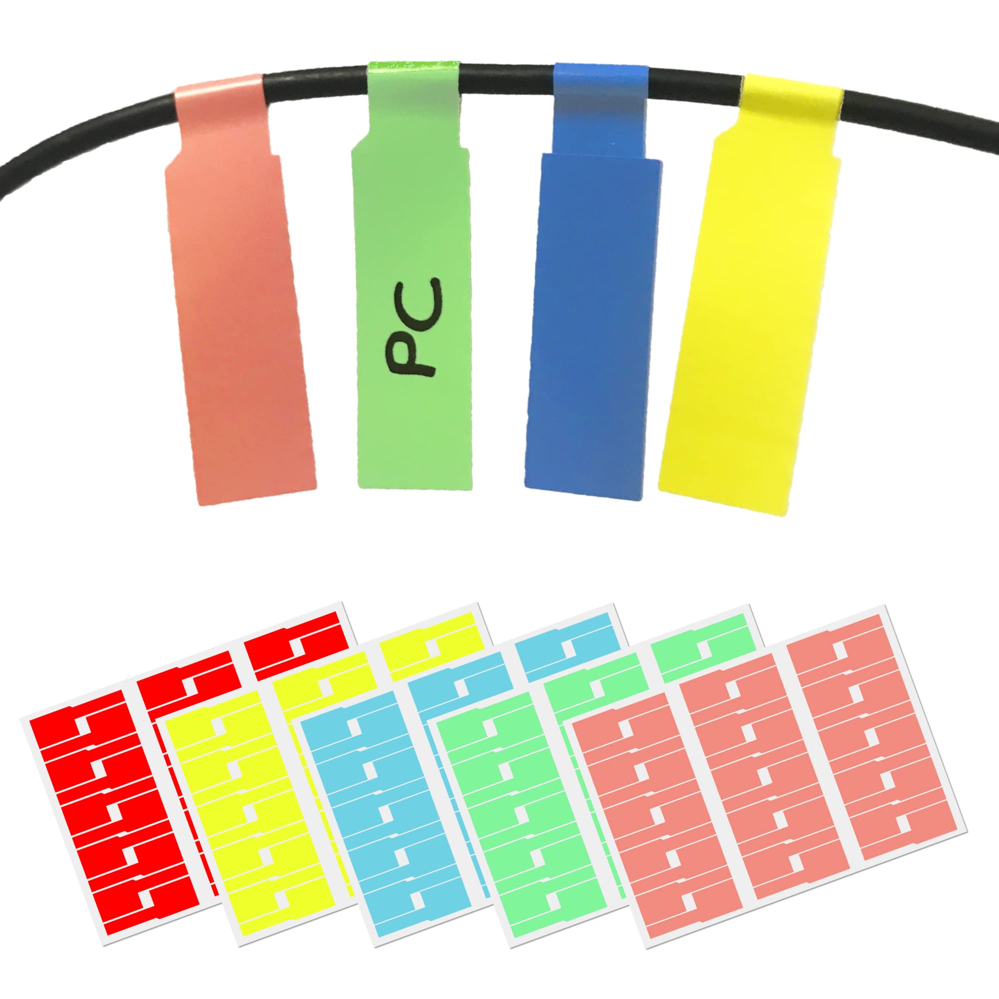 150 Pack, Cable Labels Stickers (A4 size), Laser Printing, Waterproof and Tear-Resistant