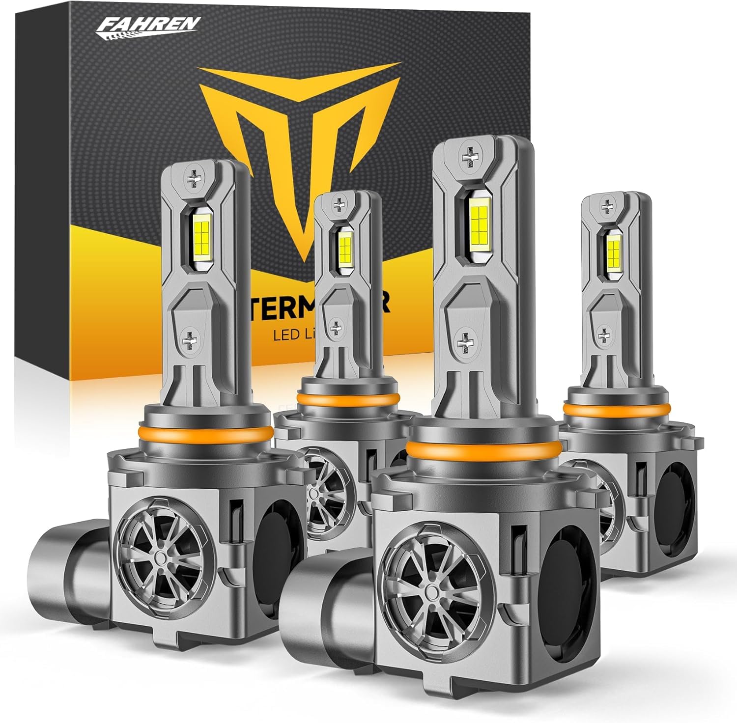 Termitor 9005 9006 Bulbs Combo, 100,000LM 900% Ultra Bright, True 1:1 Mini Halogen Size, Plug and Play No Adapter, HB3 HB4 Fog Light Conversion Kits, 85000+ Hours Lifespan, Pack of 4 Image