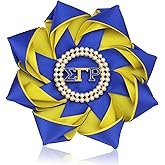 Sigmaa Gamma Rho Brooch Pin for Women 1922 SGRho Gift Greek Sorority Gift Paraphernalia Jewelry for Sisterhood Soror (Pearl & Satin 4.5" SGR Corsage)