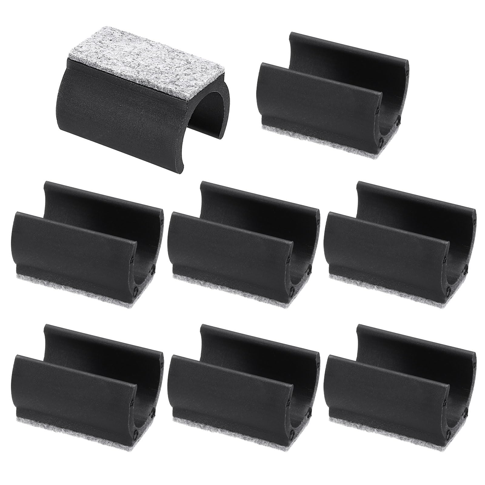 PATIKIL 25mm Rectangle Chair Leg Cover with Felt Pad, 8Pcs Slide Smoothly No Scratches No Noise Furniture Feet Hardwood Protectors Tips Floor Glides Tubing Caps for Office, Black Grey