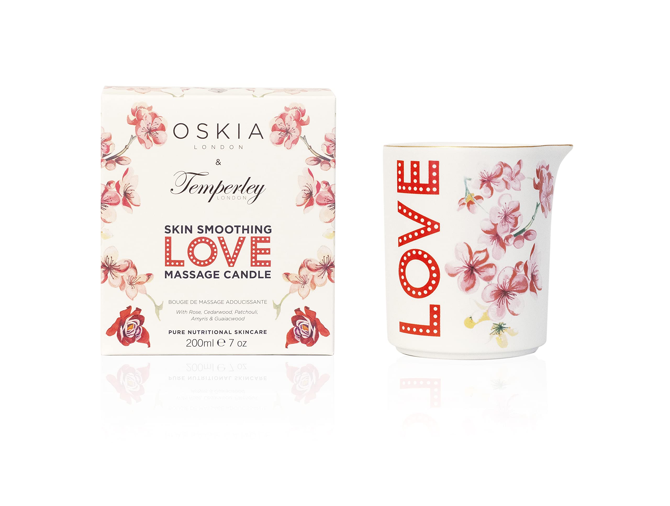 OSKIA Massage Candle – Limited Edition Floral Scented Massage Candle to Soften and Hydrate Skin – 220g