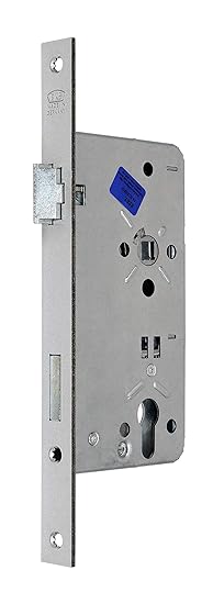 BKS Haustürschloss/Türschloss für Profilzylinder, Dornmaß 65mm, Entfernung: 92mm, Stulp: 24x280mm eckig, DIN Links incl. SN-T