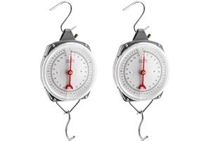 QWORK 2 Pack Precision Hanging Scale, 110lbs / 50kg Capacity, Dual Unit, Heavy Duty