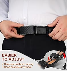 KEMISANT Men Belt 2 Pack, Leather Ratchet Belt Easy