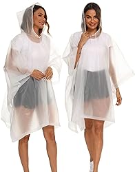 Borogo 2 Pack Rain Ponchos for Adults Reusable