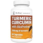 Dr. Berg (Only 2 Per Day) Turmeric Supplement with Black Pepper (BioPerine) - 1350 mg Turmeric Curcumin Supplement with 95% Curcuminoids โ Turmeric Curcumin with Black Pepper โ 60 Turmeric Capsules