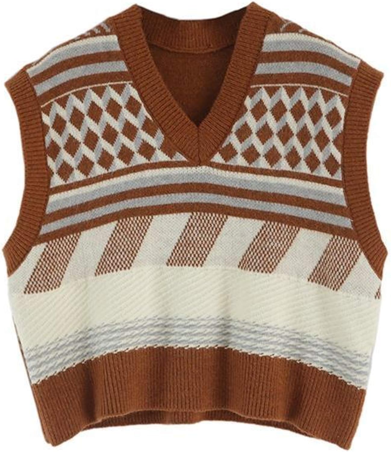 Sweater Vest Women VNeck Autumn Teens Sleeveless Knitwear Soft