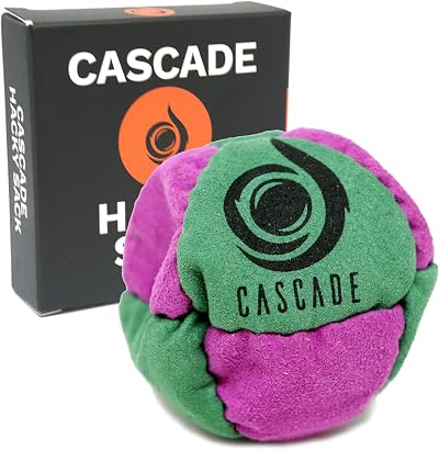 Cascade Pro 8 Panel Hacky Sack Footbag Freestyle Green Purple 55g