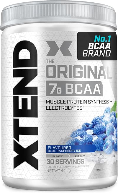 Scivation XTEND Original BCAA Powder Blue Raspberry Ice 30 Servings 7g