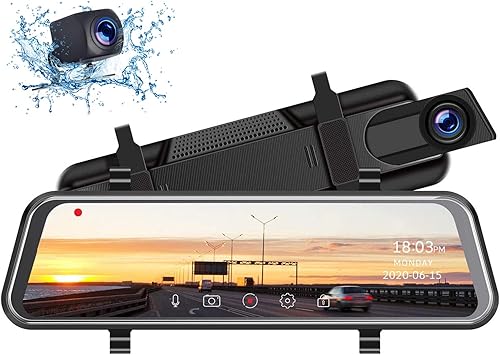 Toguard Dashcam Voiture Retroviseur Ecran Tactile De 10 Pouces Grand Angle 170 Camera Voiture Avec Camera Arriere Etanche 1080p Vision Nocturne Systeme De Stationnement Amazon Fr High Tech