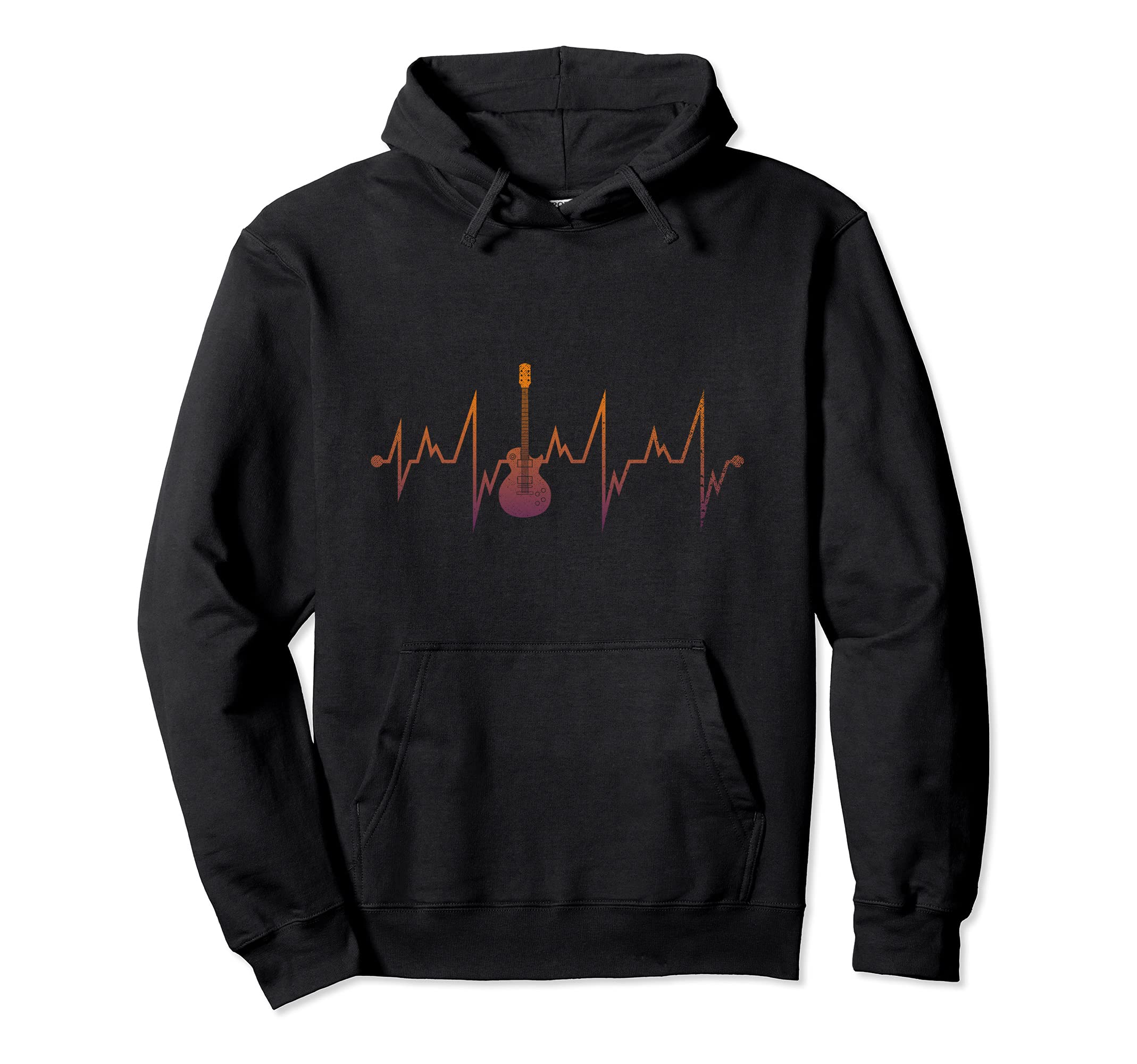 Electric Guitar Player Musician Guitarist Heartbeat Guitar Pullover Hoodie