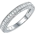 Newshe Jewellery Stackable Band AAAAA Cz Wedding Engagement Ring for Women 925 Sterling Silver Eternity 2.5mm Size 4-13
