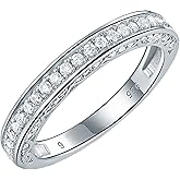 Newshe Jewellery Stackable Wedding Band Cubic Zirconia Engagement Rings for Women 925 Sterling Silver Eternity Anniversary Bridal Size 4-13