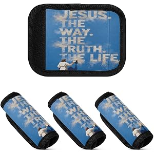2 Pcs Luggage Handle Wraps Christian Faith Modern White1 Soft Sturdy Travel Bag Handle Covers for Handbag
