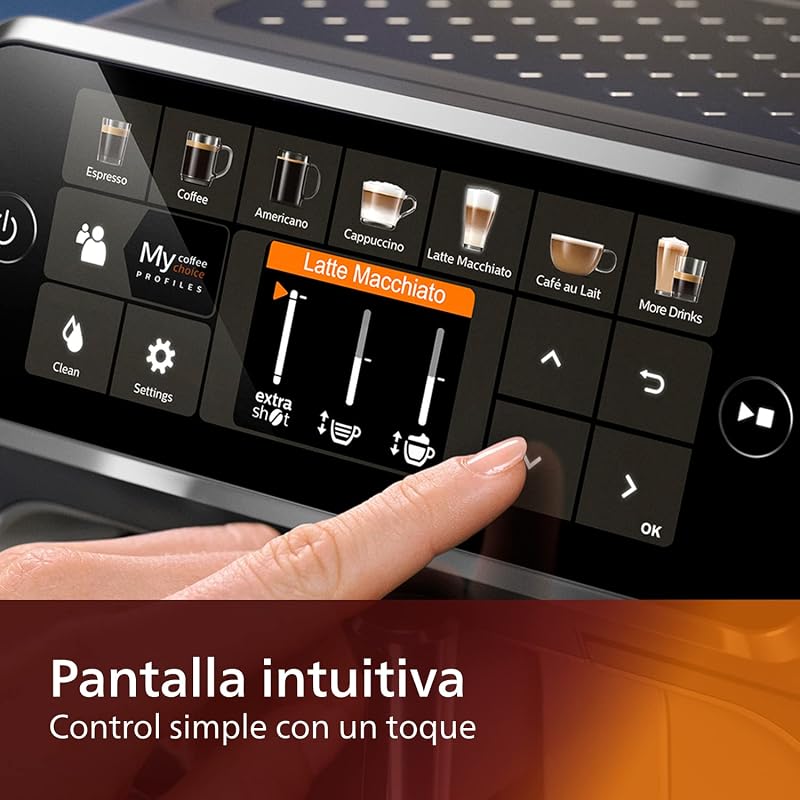Máquina de café superautomática philips series 5400 - sistema de leite lattego, 12 variedades de café, tela intuitiva, 4 perfis de usuário, preto (ep5441/50)