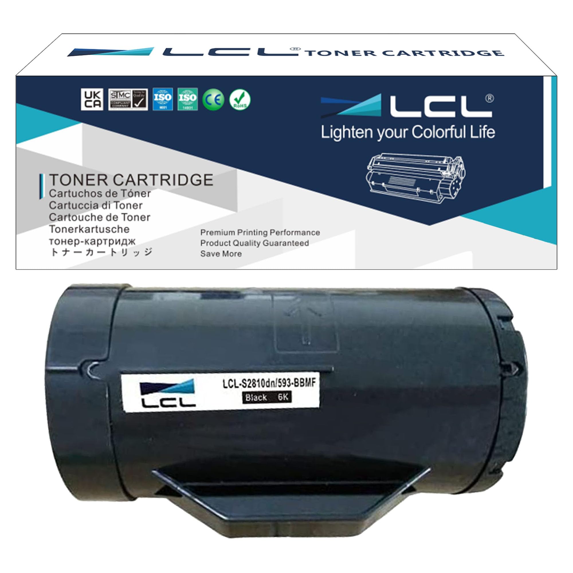 LCL Toner Cartridge H815dw S2815dn S2810dn 593-BBMH 593-BBMF 47GMH KNRMF 593-BBMM (1 Black) Replacement for Dell H815dw S2810dn S2815dn