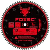 FOXBC 10-Inch Saw Blade 80-Tooth TCG for Aluminum and Non-Ferrous Metal &amp; Plastic Cutting with 5/8-Inch Arbor